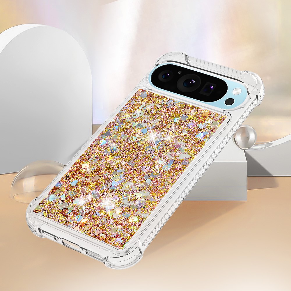  Google Pixel 10 / 10 Pro Skal Glitter Quicksand Guld - Teknikhallen.se