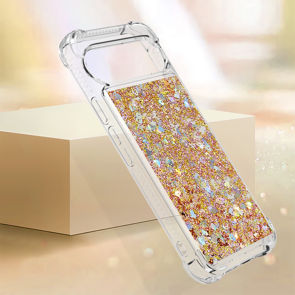  Google Pixel 10 / 10 Pro Skal Glitter Quicksand Guld - Teknikhallen.se