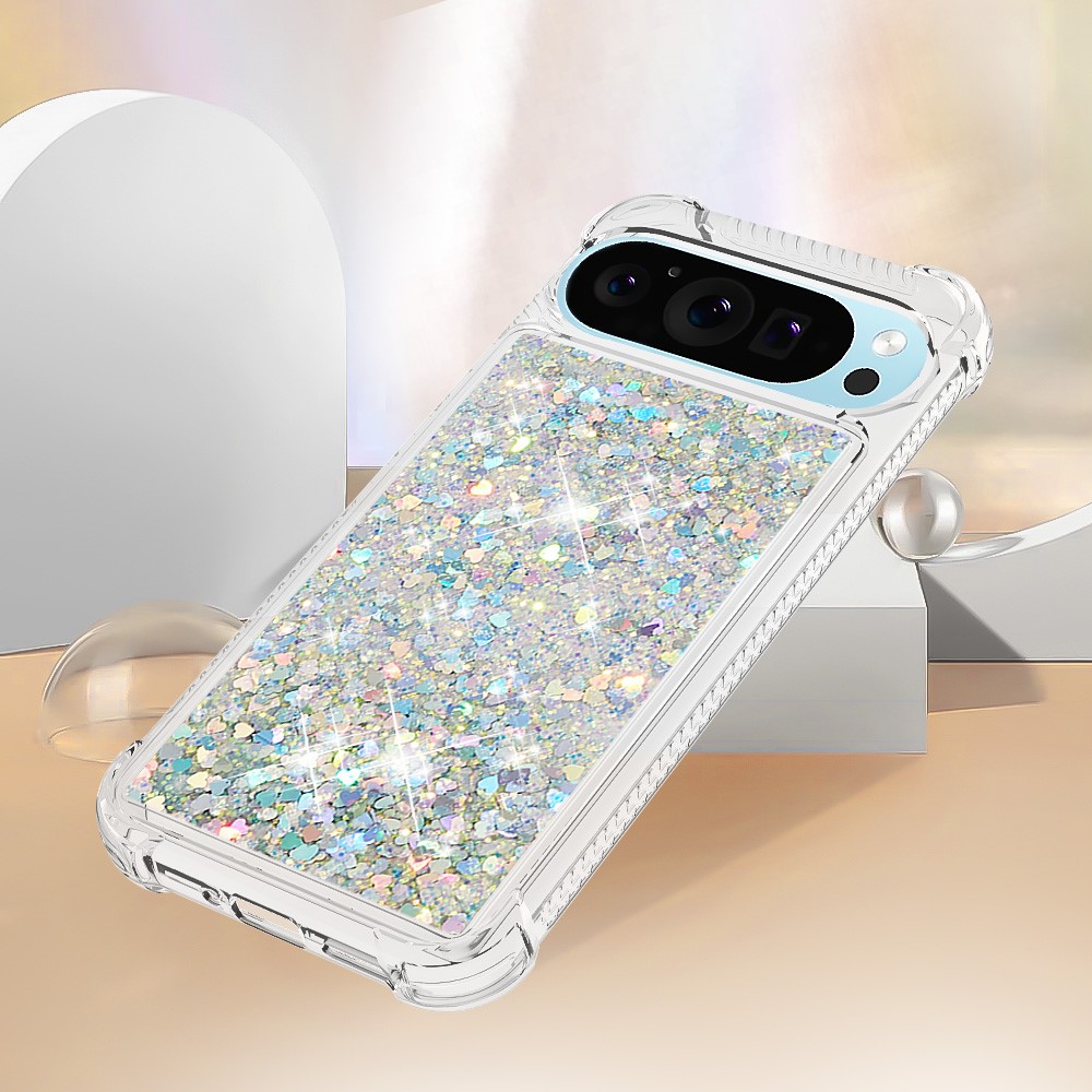  Google Pixel 10 / 10 Pro Skal Glitter Quicksand Silver - Teknikhallen.se