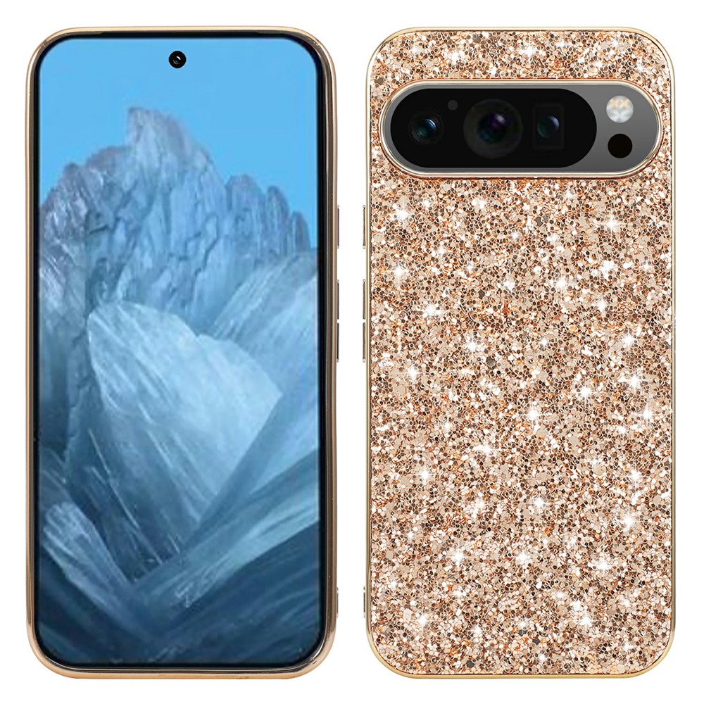  Google Pixel 10 / 10 Pro Skal Glitter Hybrid Guld - Teknikhallen.se