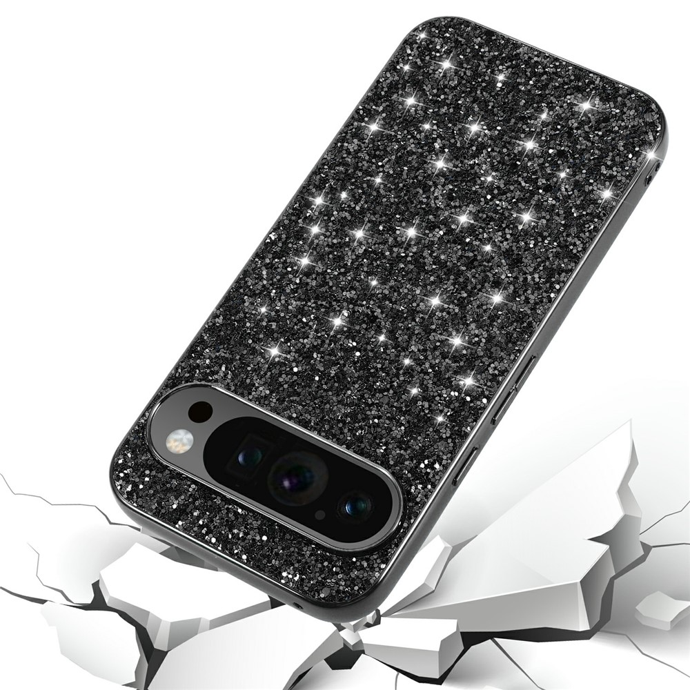  Google Pixel 10 / 10 Pro Skal Glitter Hybrid Blå - Teknikhallen.se