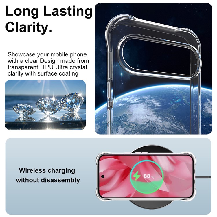 IMAK IMAK Google Pixel 10 / 10 Pro Skal TPU Shockproof Transparent - Teknikhallen.se