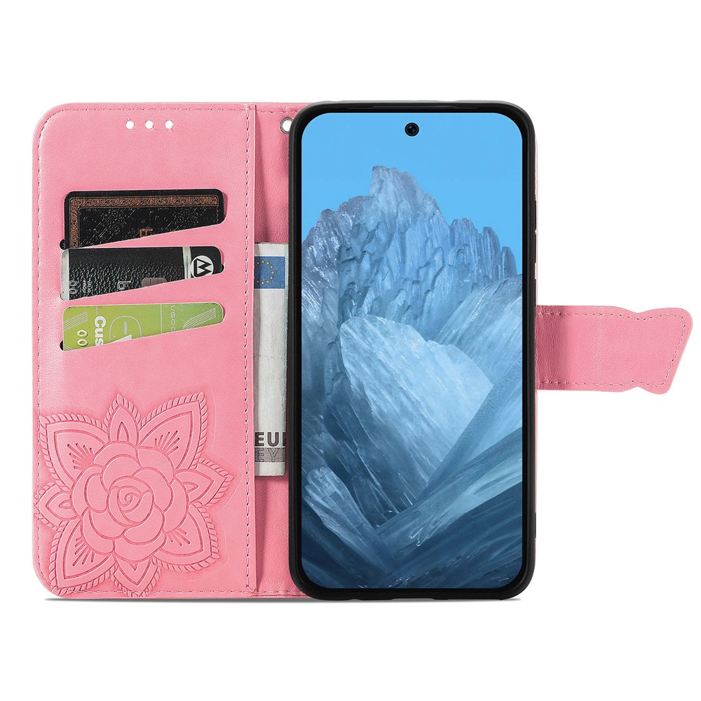  Google Pixel 10/10 Pro Fodral Med Fjäril Tryck Rosa - Teknikhallen.se