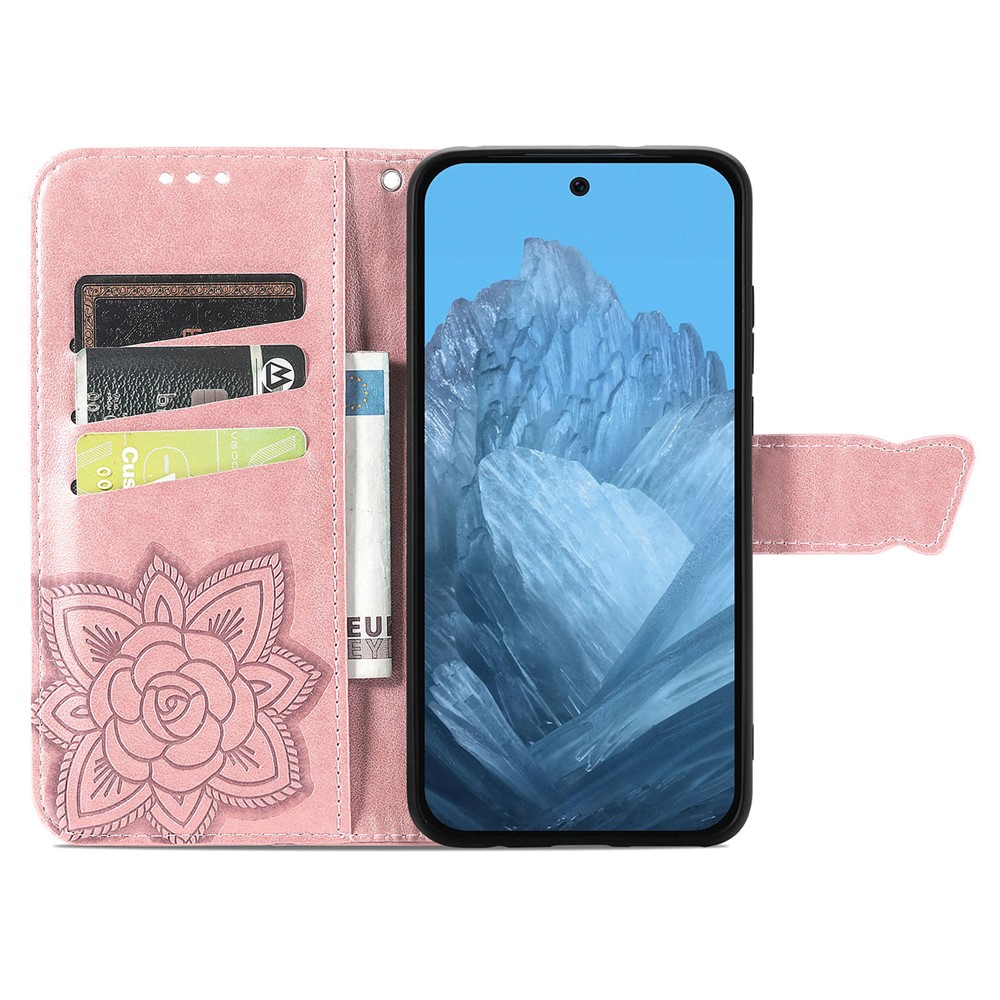  Google Pixel 10/10 Pro Fodral Med Fjäril Tryck Roséguld - Teknikhallen.se