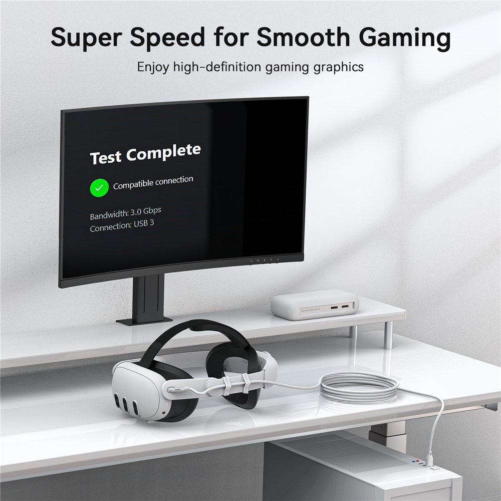AMVR AMVR 5m Link Kabel Till VR Headset USB-C Vit - Teknikhallen.se
