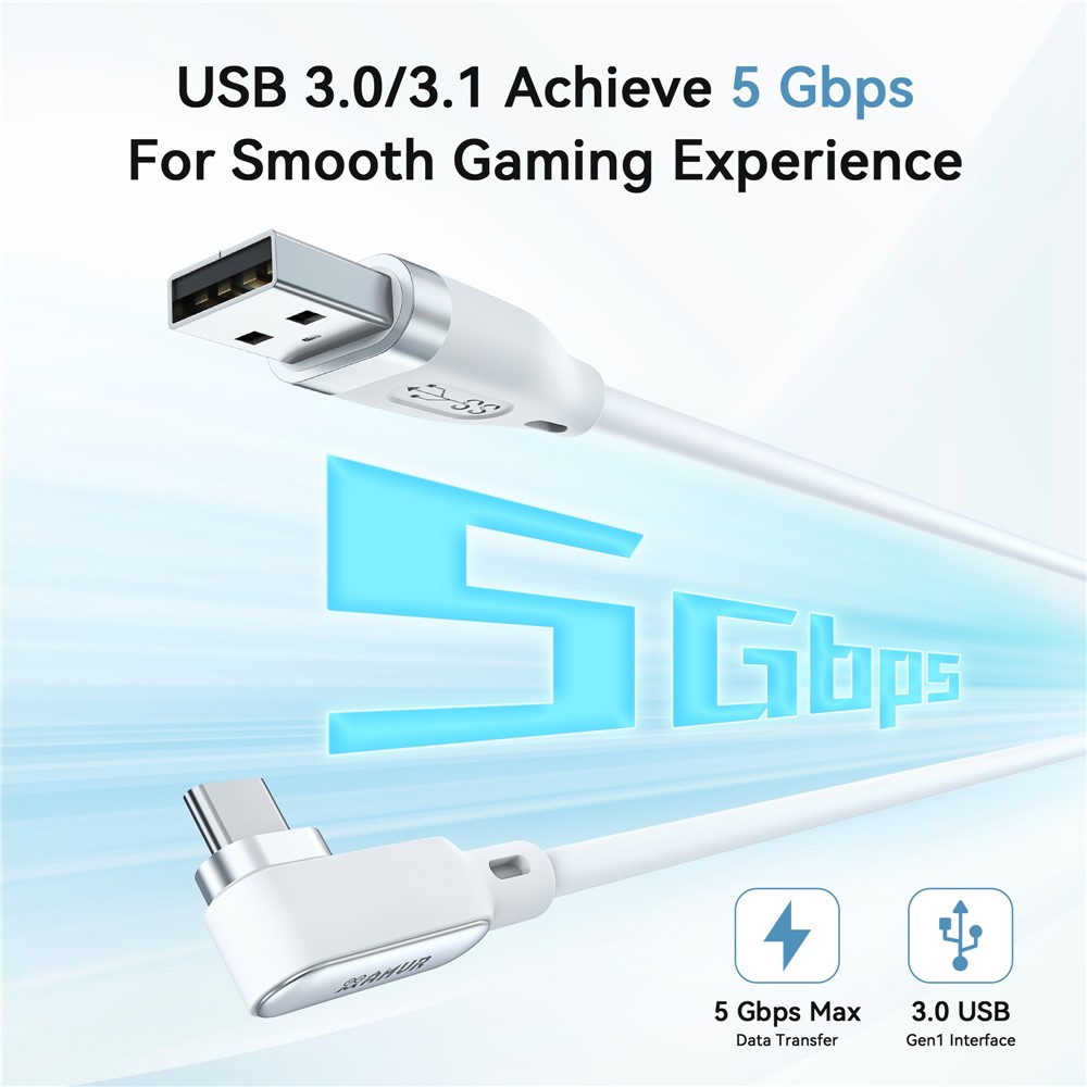 AMVR AMVR 5m 18W Link Kabel Med Laddningsport USB-C Vit - Teknikhallen.se