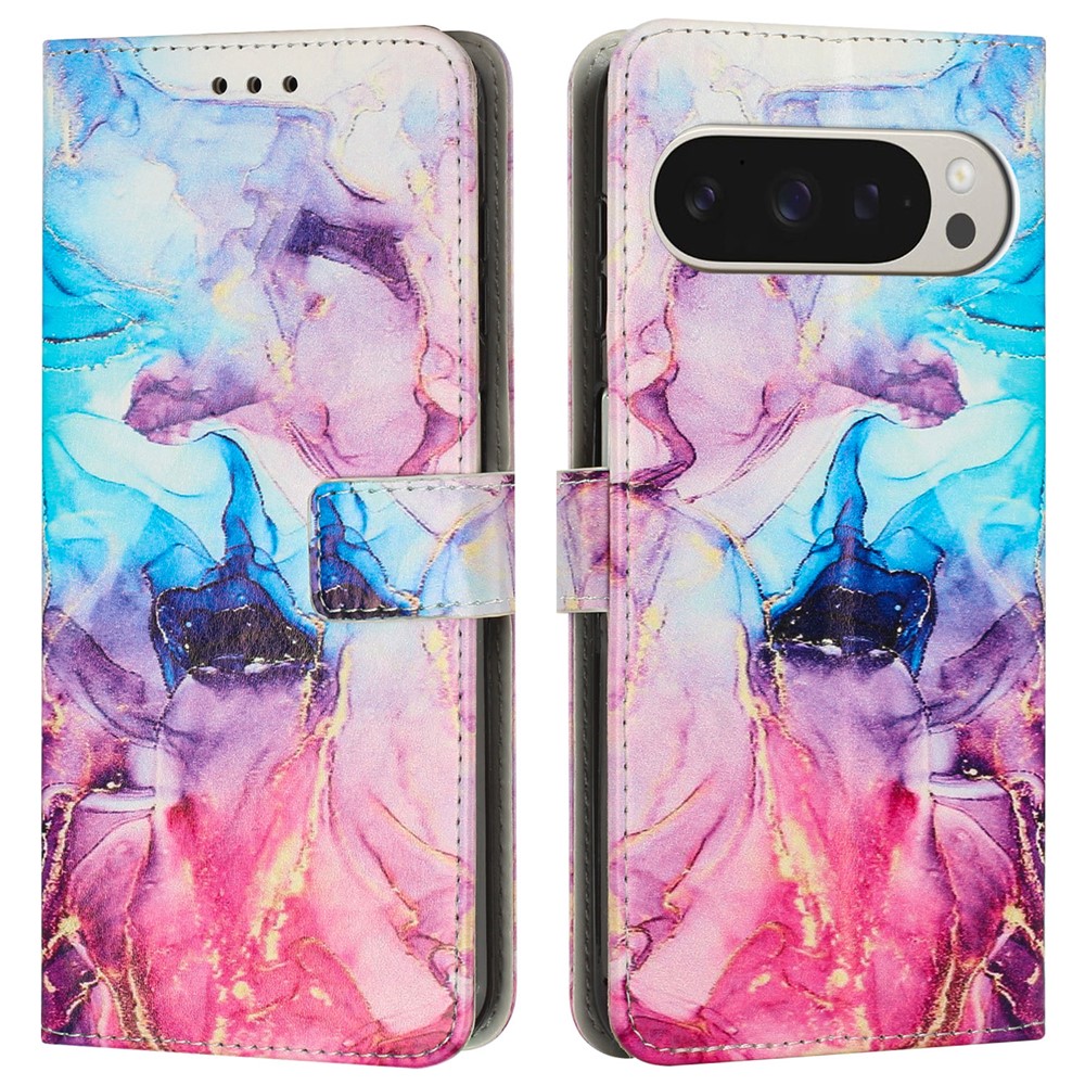 Google Pixel 10 Pro XL / 9 Pro XL Fodral Marmor Rosa / Lila - Teknikhallen.se