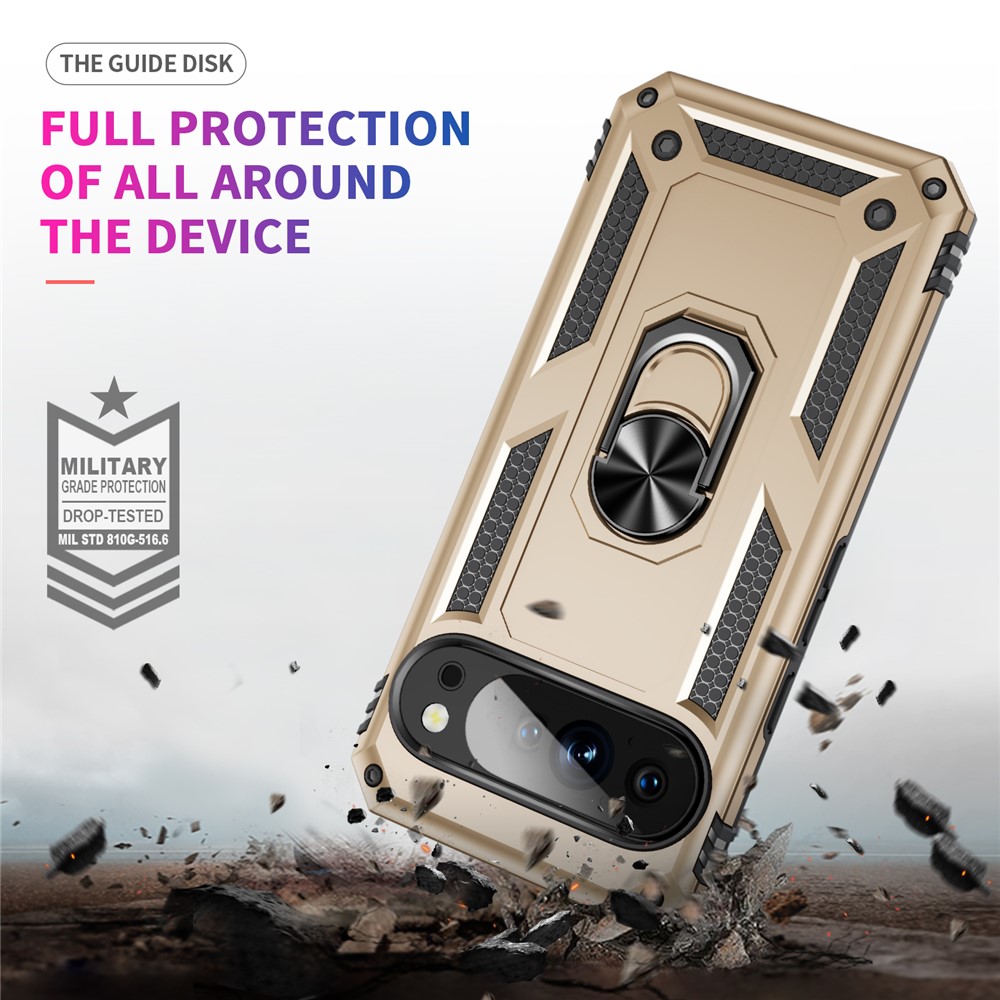  Google Pixel 10 Pro XL Skal Armor Ring Hybrid Guld - Teknikhallen.se