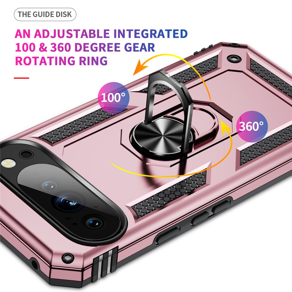  Google Pixel 10 Pro XL Skal Armor Ring Hybrid Roséguld - Teknikhallen.se