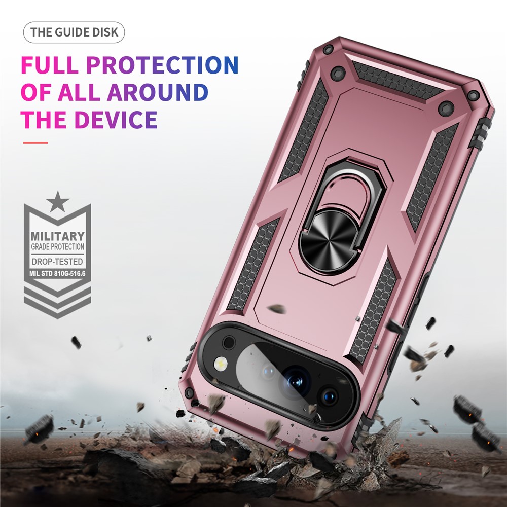  Google Pixel 10 Pro XL Skal Armor Ring Hybrid Roséguld - Teknikhallen.se