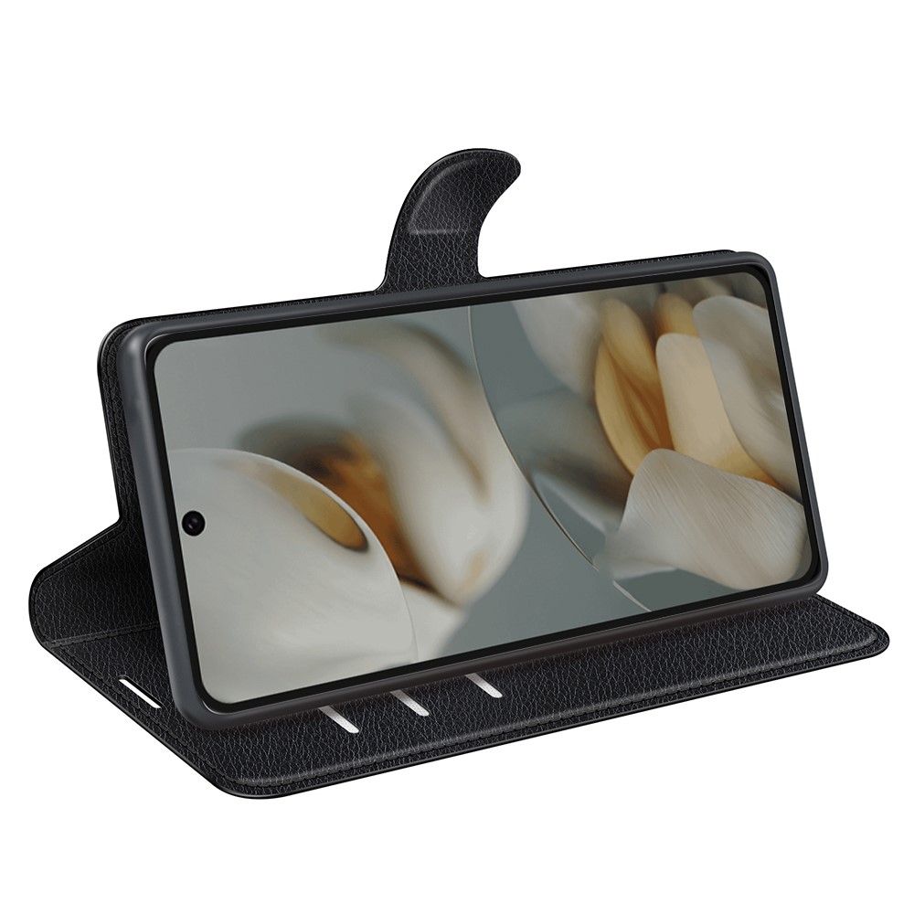  Google Pixel 10 Pro XL Fodral Litchi Läder Svart - Teknikhallen.se
