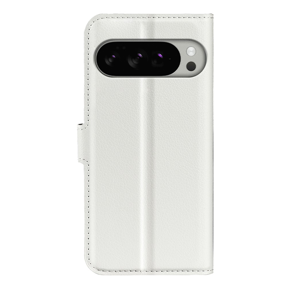  Google Pixel 10 Pro XL Fodral Litchi Läder Vit - Teknikhallen.se