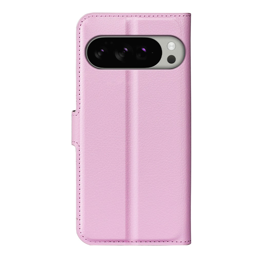 Google Pixel 10 Pro XL Fodral Litchi Läder Ljus Rosa - Teknikhallen.se