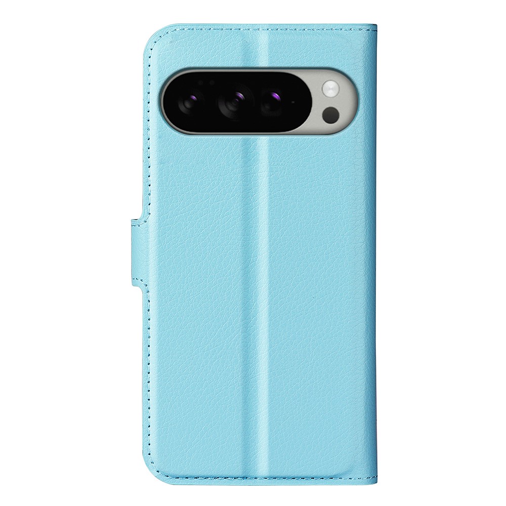  Google Pixel 10 Pro XL Fodral Litchi Läder Blå - Teknikhallen.se