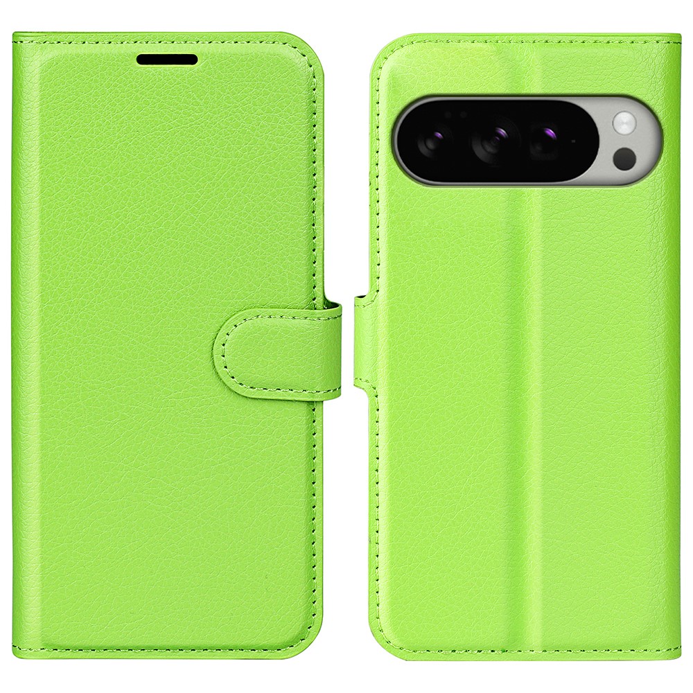  Google Pixel 10 Pro XL Fodral Litchi Läder Grön - Teknikhallen.se