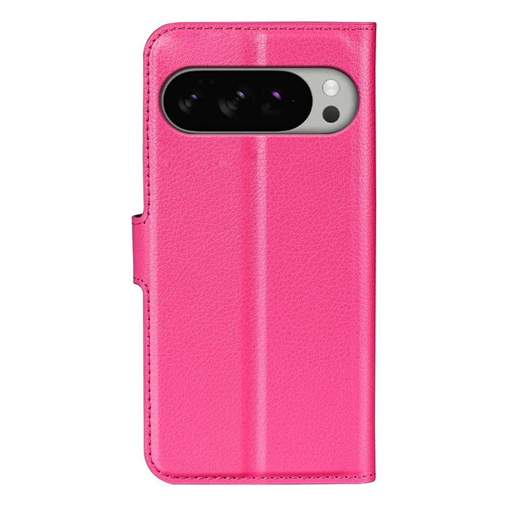  Google Pixel 10 Pro XL Fodral Litchi Läder Rosa - Teknikhallen.se