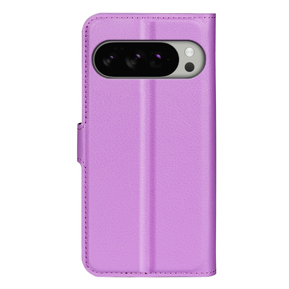  Google Pixel 10 Pro XL Fodral Litchi Läder Lila - Teknikhallen.se