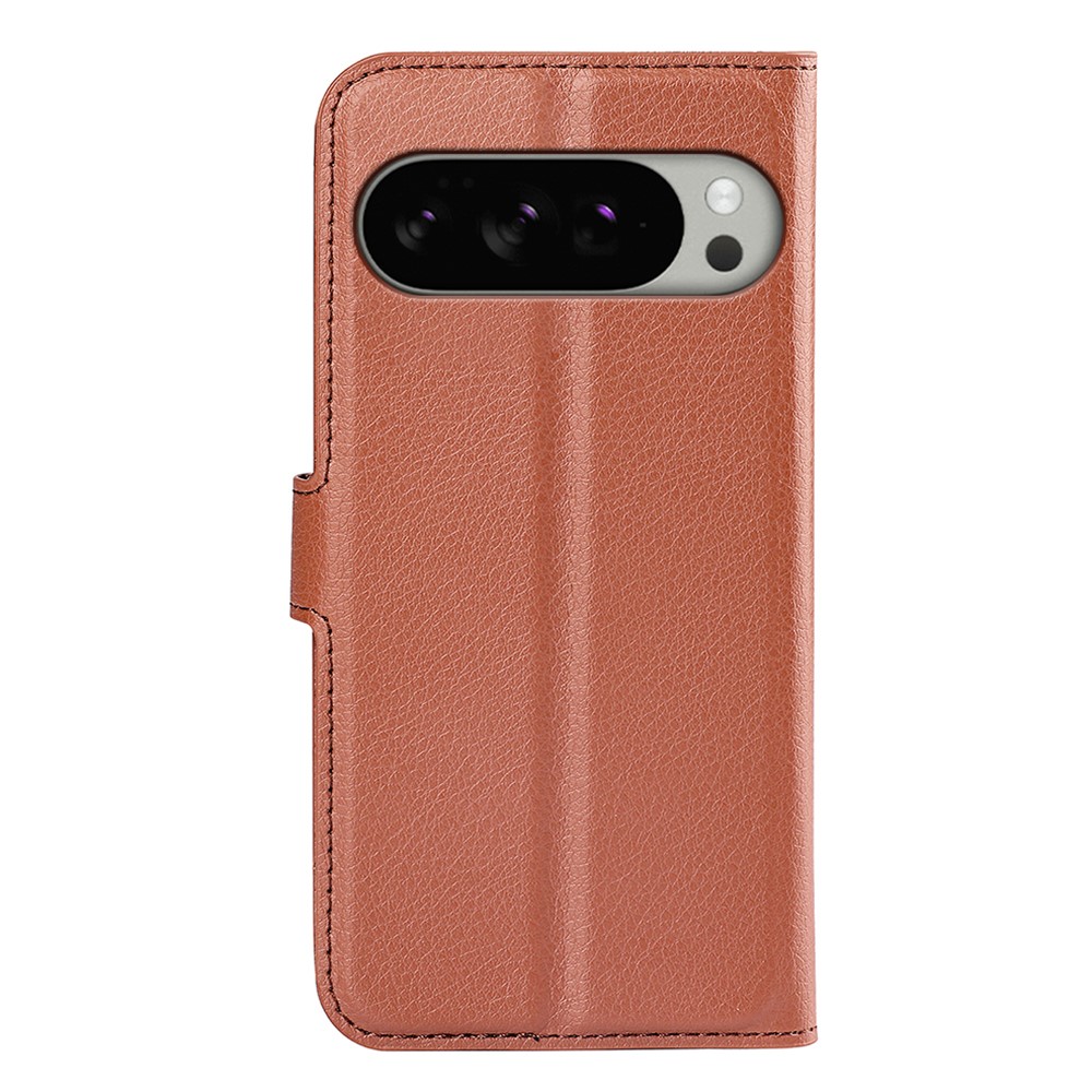  Google Pixel 10 Pro XL Fodral Litchi Läder Brun - Teknikhallen.se