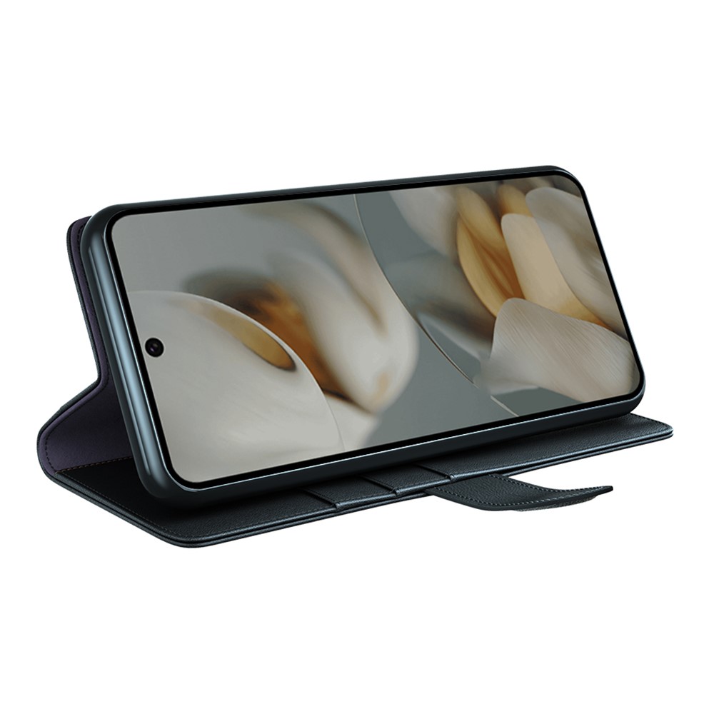  Google Pixel 10 Pro XL Fodral Premium Äkta Läder Svart - Teknikhallen.se