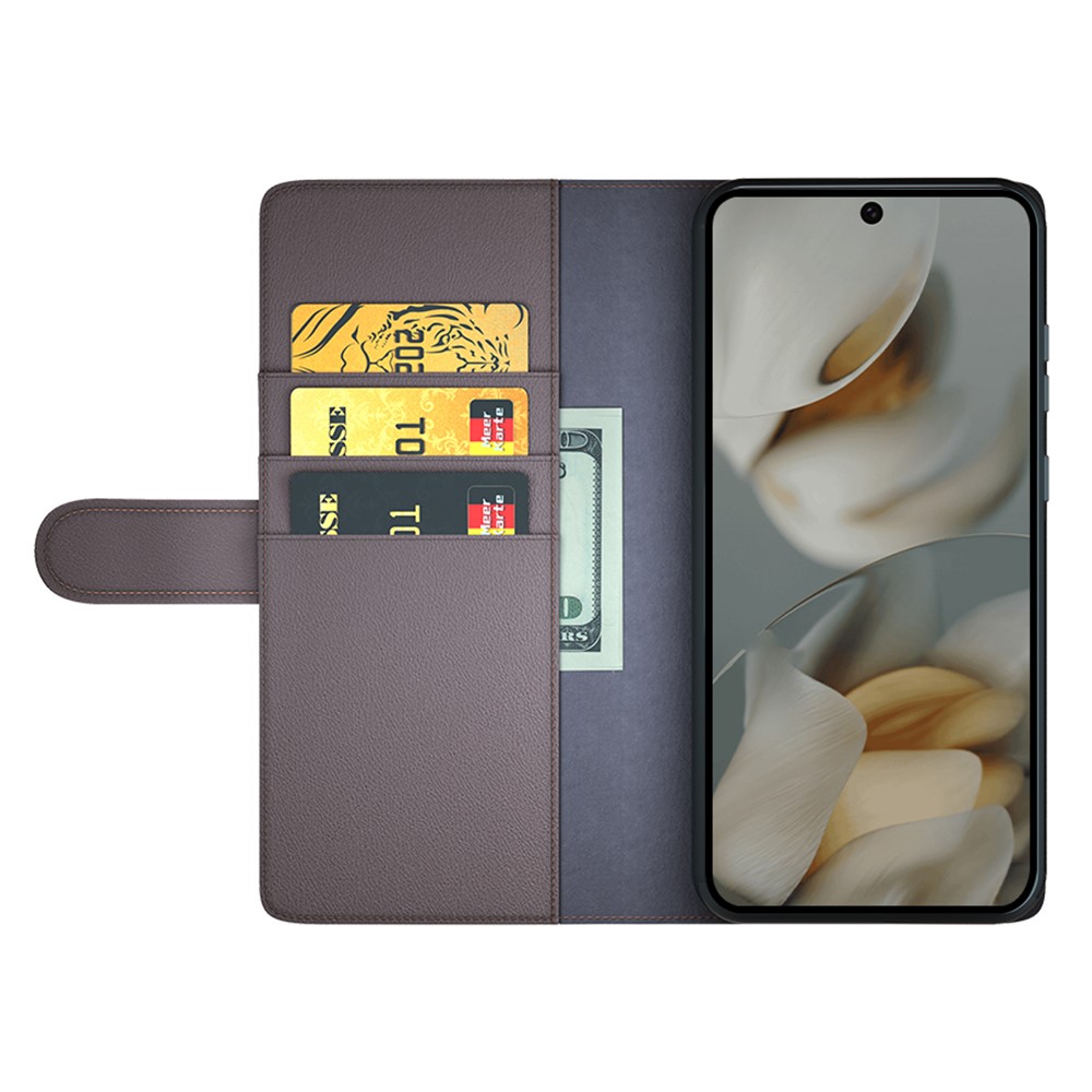  Google Pixel 10 Pro XL Fodral Premium Äkta Läder Brun - Teknikhallen.se