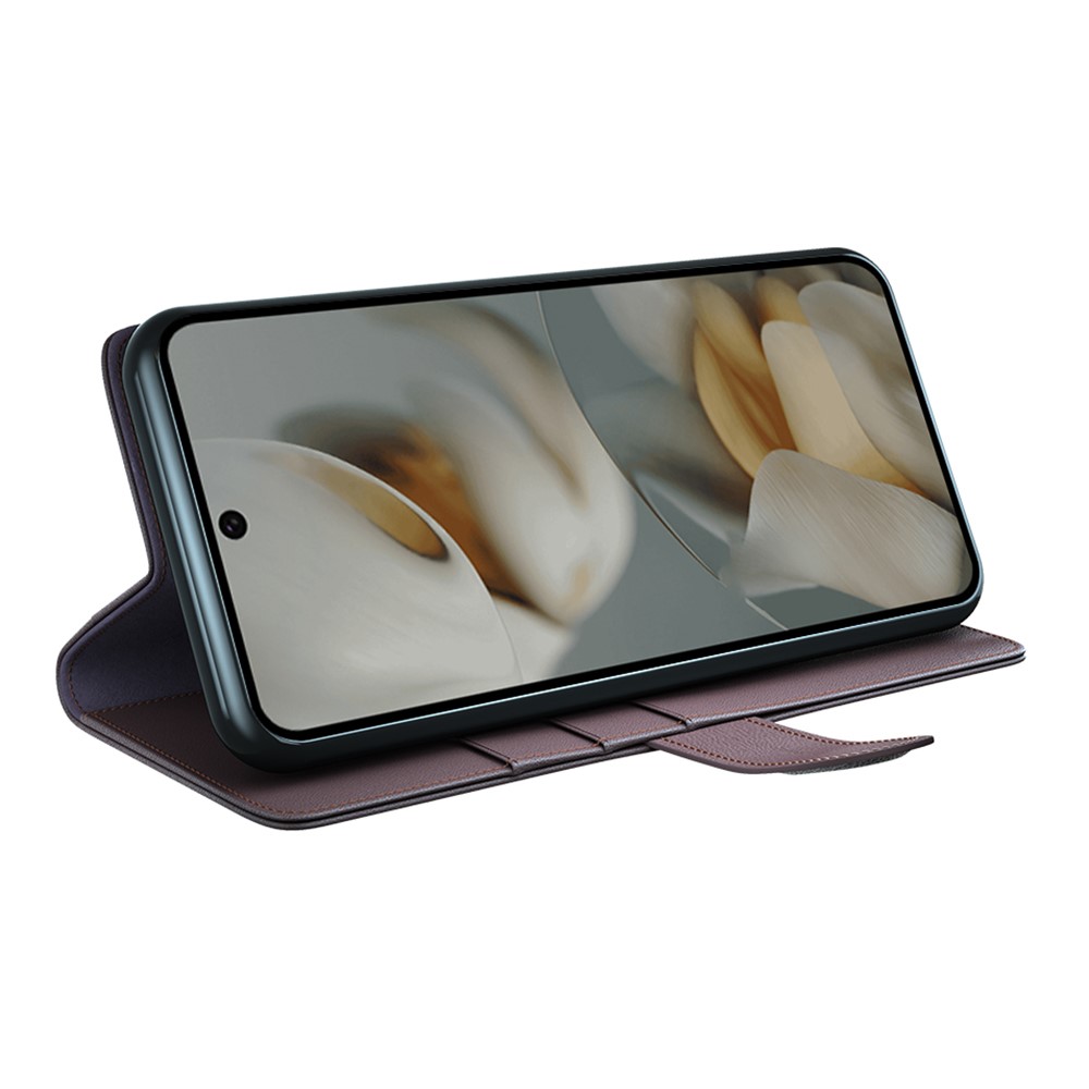  Google Pixel 10 Pro XL Fodral Premium Äkta Läder Brun - Teknikhallen.se
