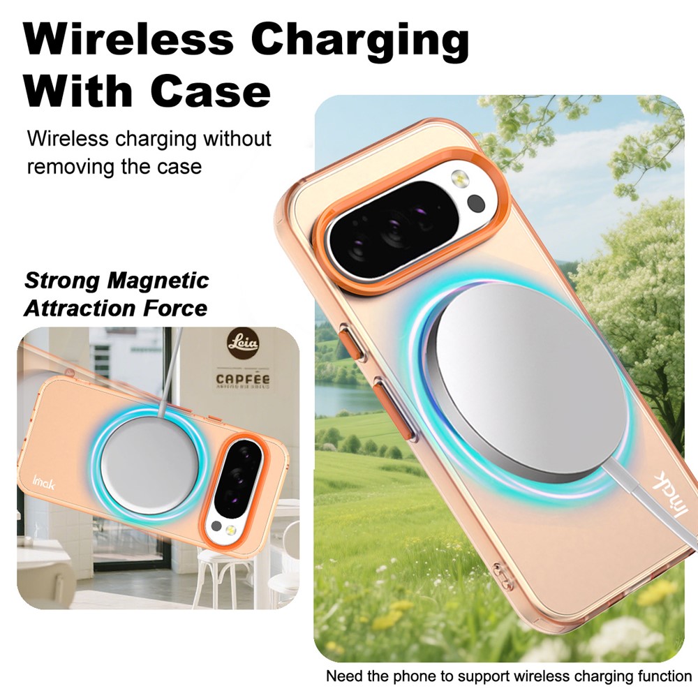 IMAK IMAK Google Pixel 10 Pro XL Skal MagSafe Anti Drop Orange - Teknikhallen.se