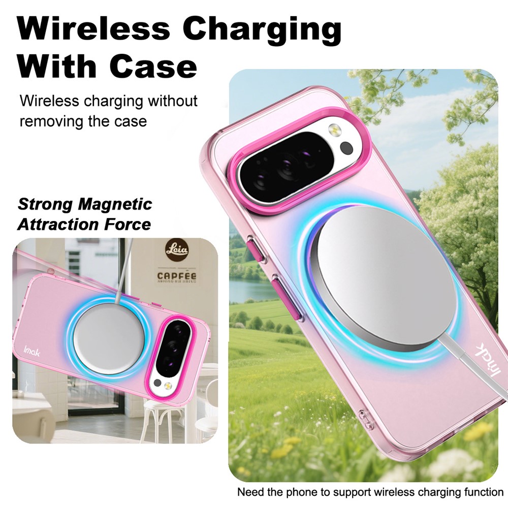 IMAK IMAK Google Pixel 10 Pro XL Skal MagSafe Anti Drop Rosa - Teknikhallen.se