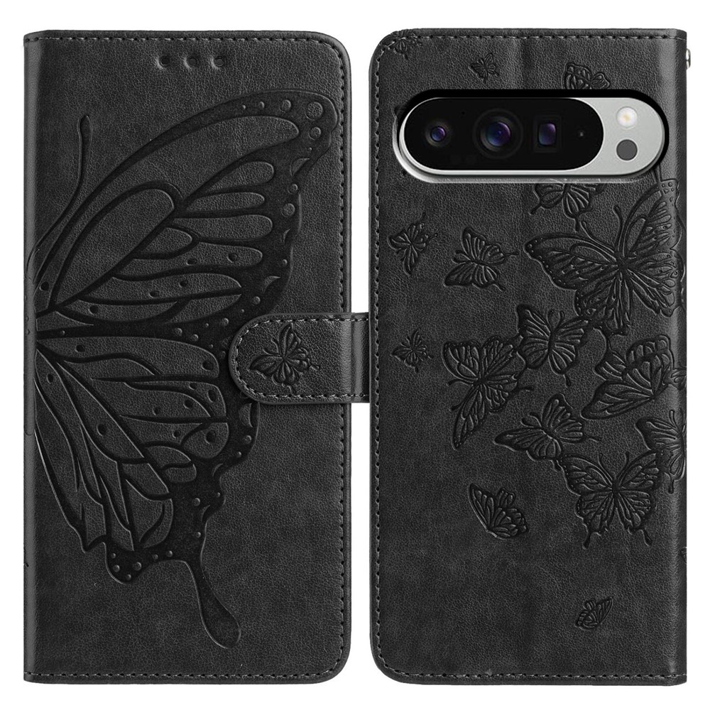  Google Pixel 10 Pro XL/ 9 Pro XL Fodral Fjäril Tryck Svart - Teknikhallen.se