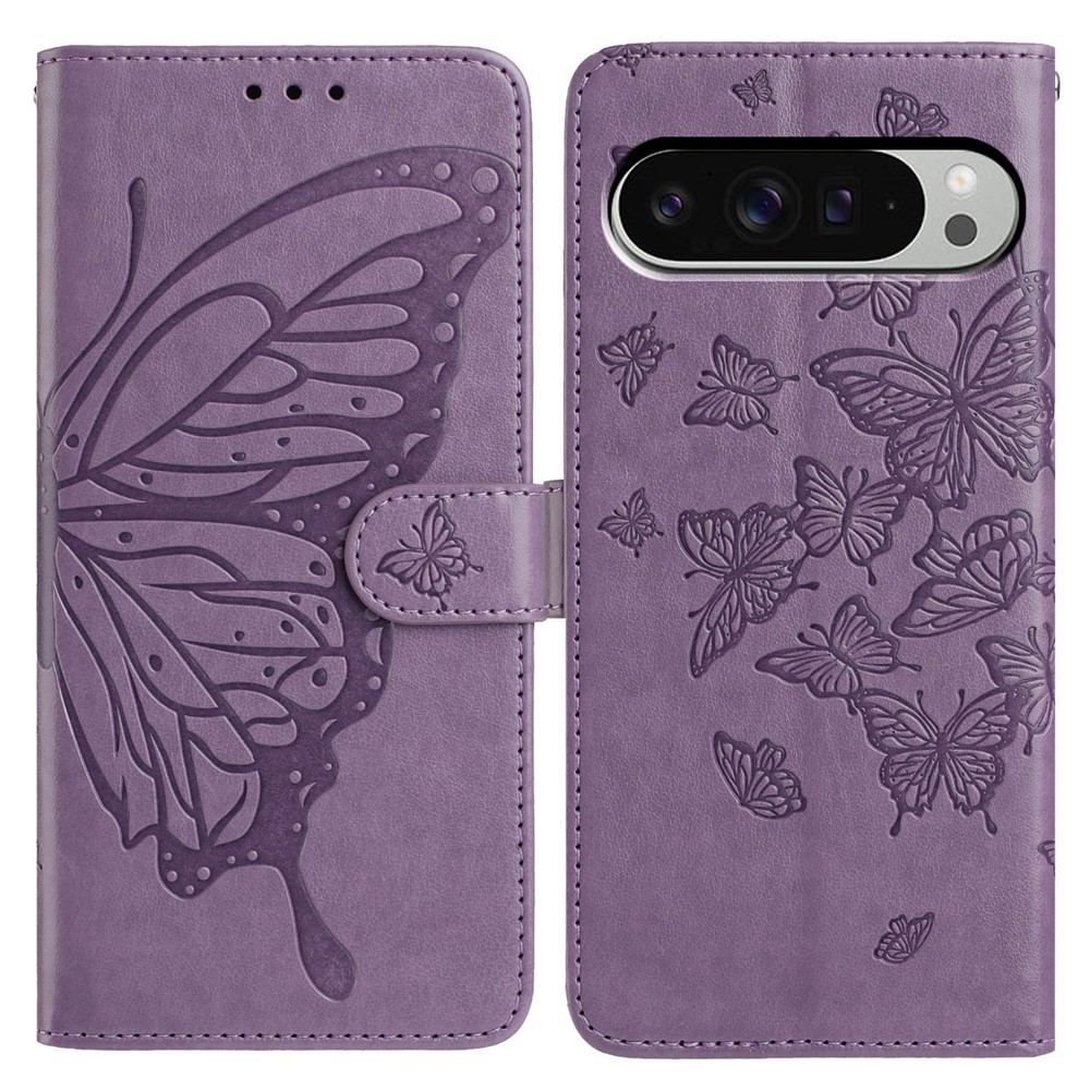 Google Pixel 10 Pro XL/ 9 Pro XL Fodral Fjäril Tryck Lila - Teknikhallen.se