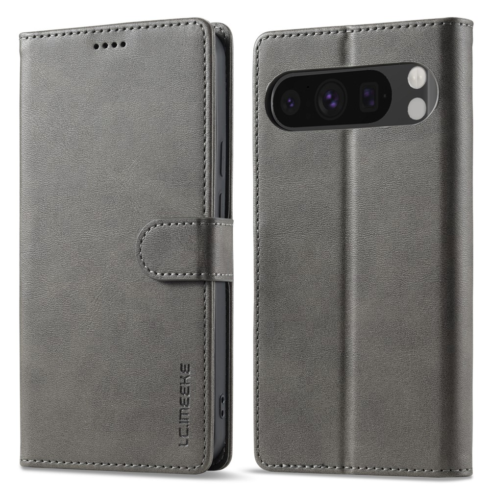 LC.IMEEKE LC.IMEEKE Google Pixel 10 Pro XL Fodral Läder Grå - Teknikhallen.se
