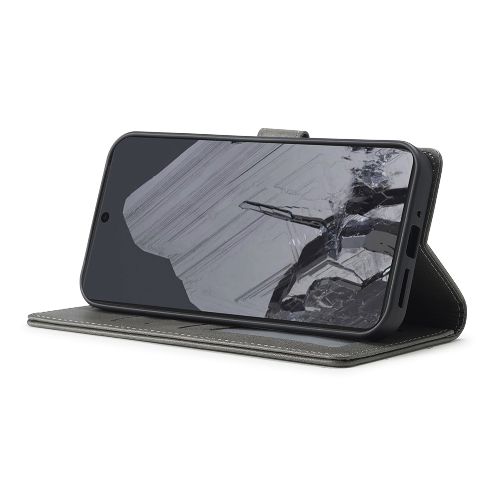 LC.IMEEKE LC.IMEEKE Google Pixel 10 Pro XL Fodral Läder Grå - Teknikhallen.se