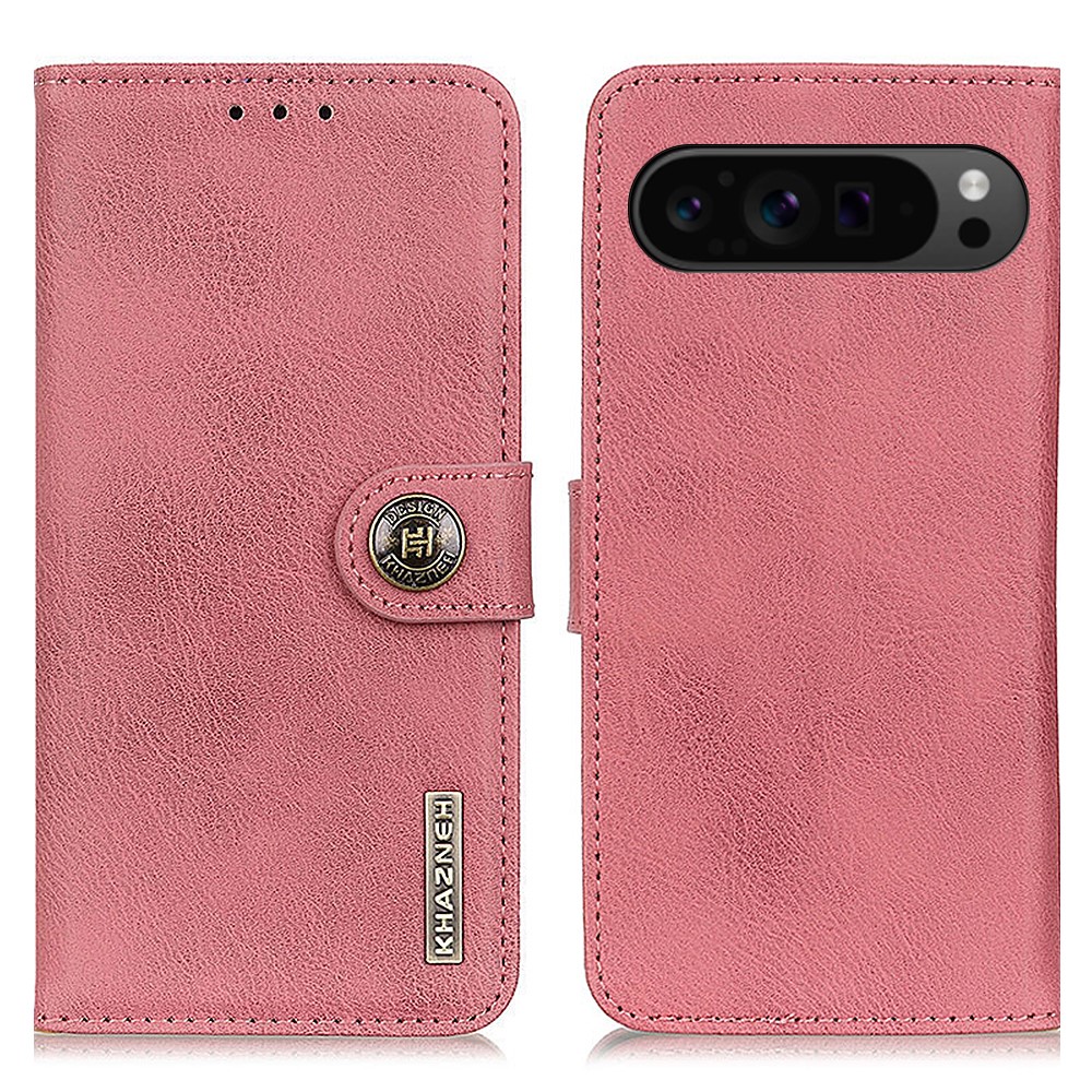 KHAZNEH KHAZNEH Google Pixel 10 Pro XL/ 9 Pro XL Fodral Läder Rosa - Teknikhallen.se