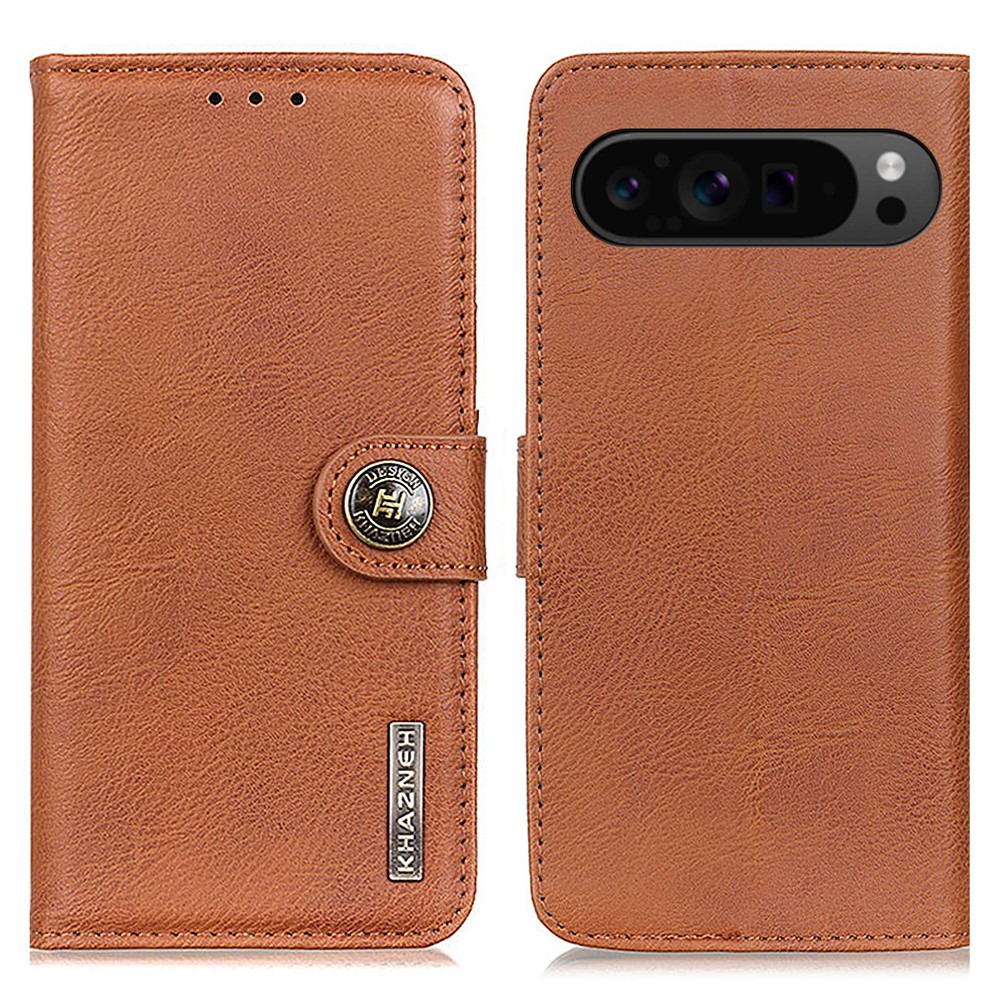 KHAZNEH KHAZNEH Google Pixel 10 Pro XL/ 9 Pro XL Fodral Läder Brun - Teknikhallen.se