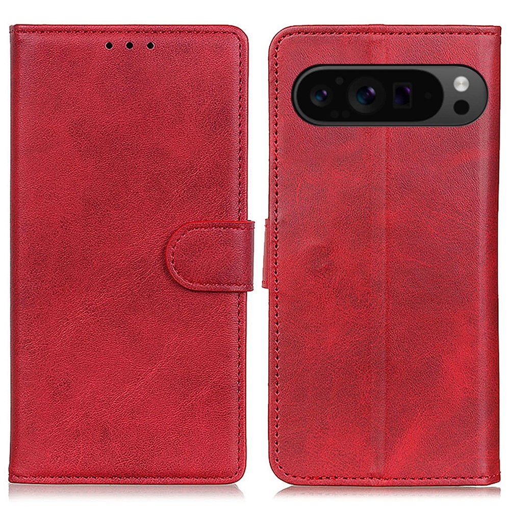  Google Pixel 10 Pro XL/ 9 Pro XL Fodral Läder Röd - Teknikhallen.se