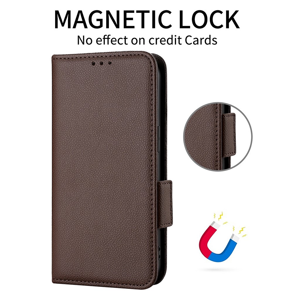  OnePlus Nord 5 5G Fodral Litchi Läder Brun - Teknikhallen.se