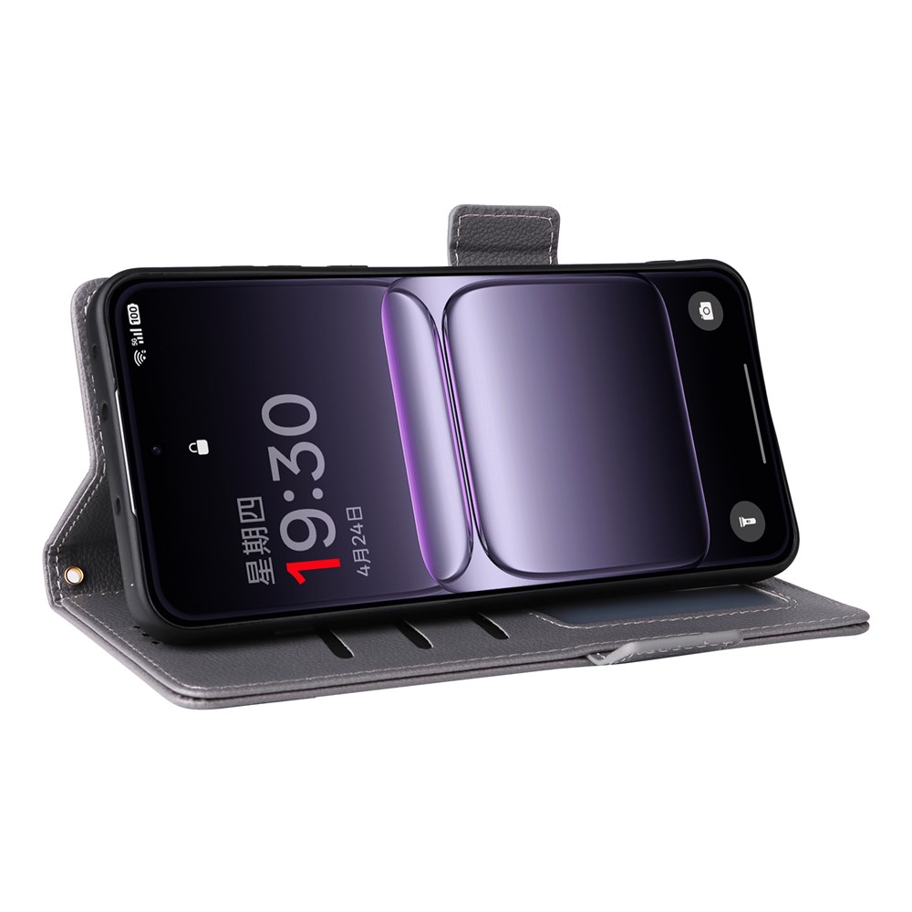  OnePlus Nord 5 5G Fodral Litchi Läder Grå - Teknikhallen.se