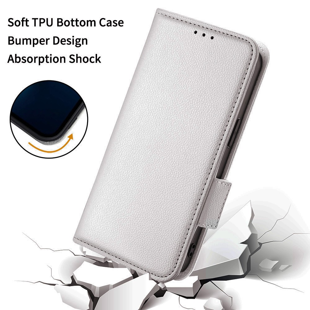  OnePlus Nord 5 5G Fodral Litchi Läder Vit - Teknikhallen.se