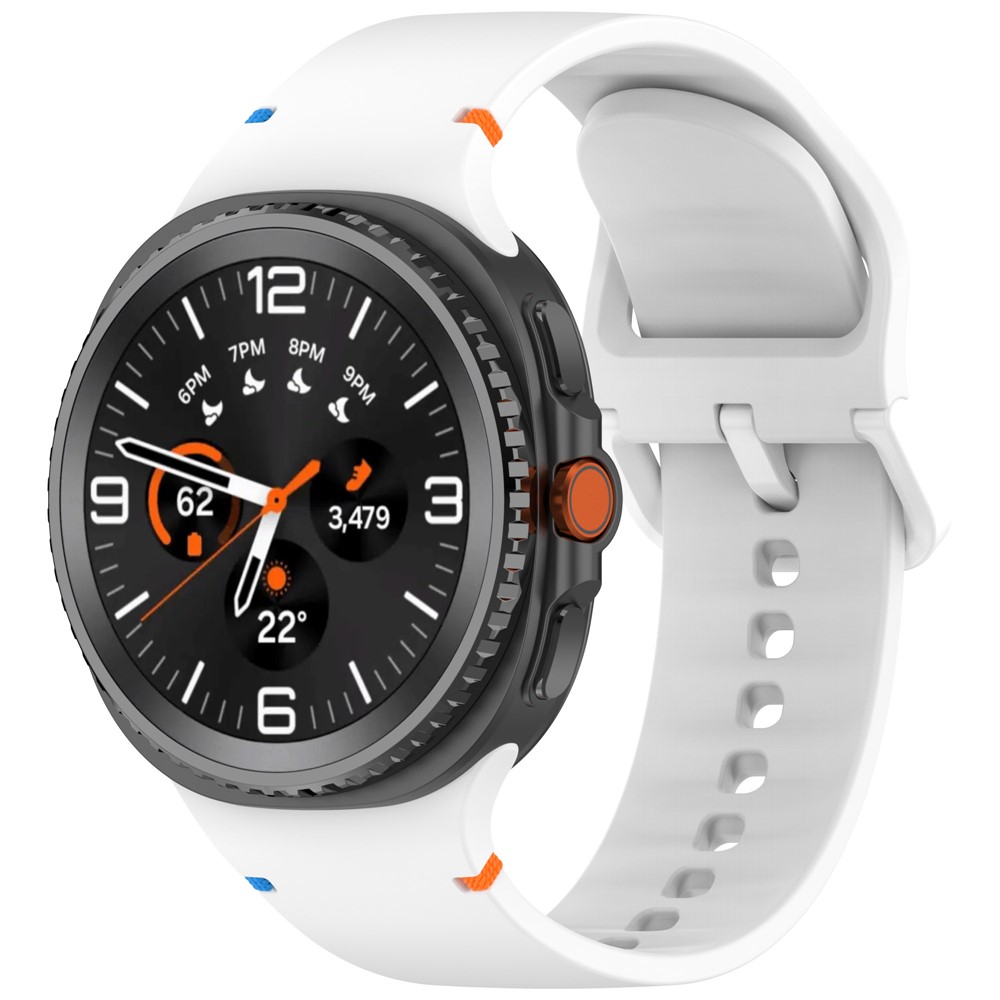  Galaxy Watch 8 46/44/40 mm Klockarmband Silkon Vit - Teknikhallen.se