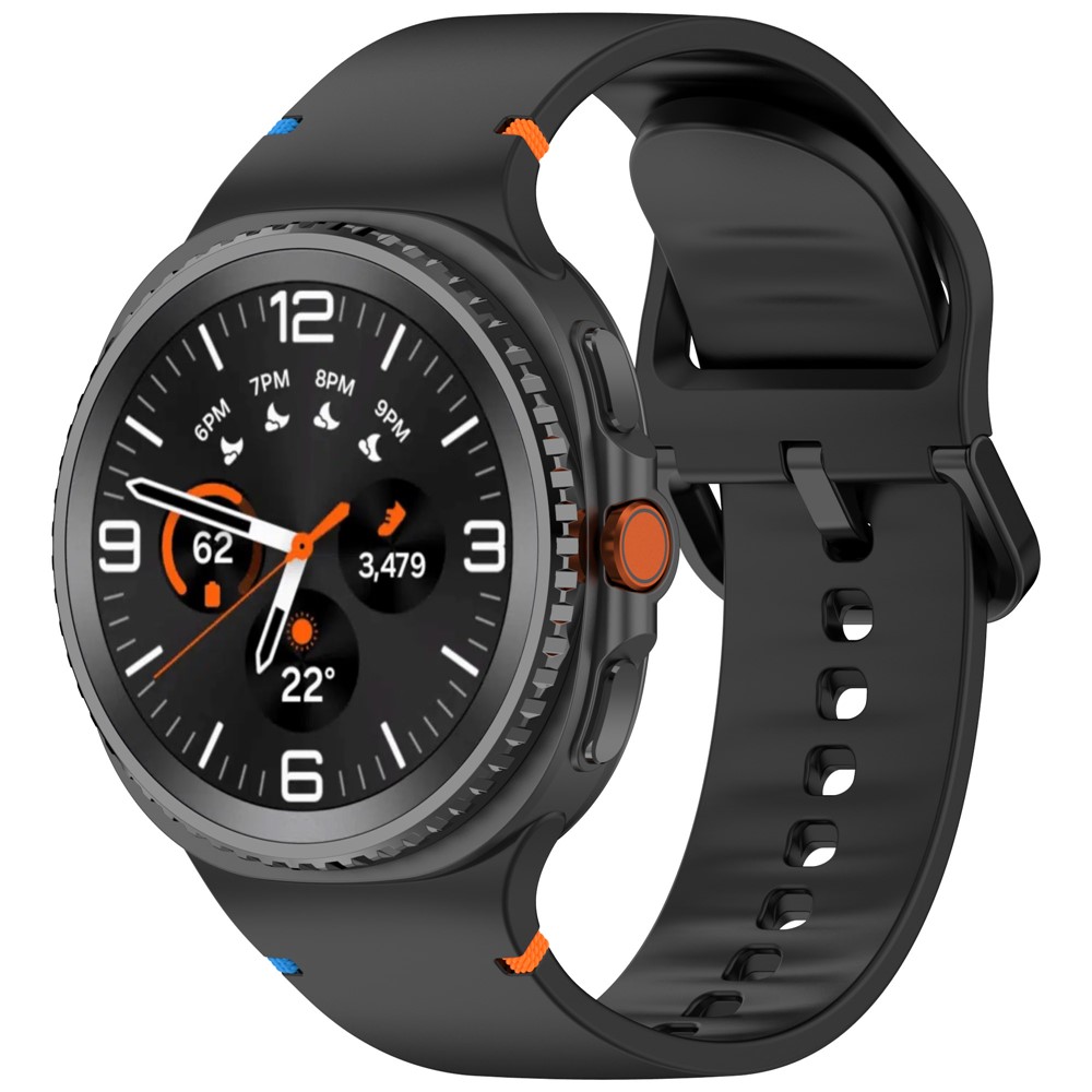  Galaxy Watch 8 46/44/40 mm Klockarmband Silkon Svart - Teknikhallen.se