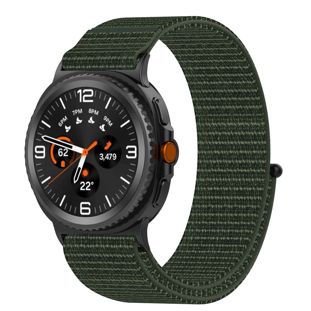  Galaxy Watch 8 46/44/40 mm Armband Nylon Loop Militär Grön - Teknikhallen.se