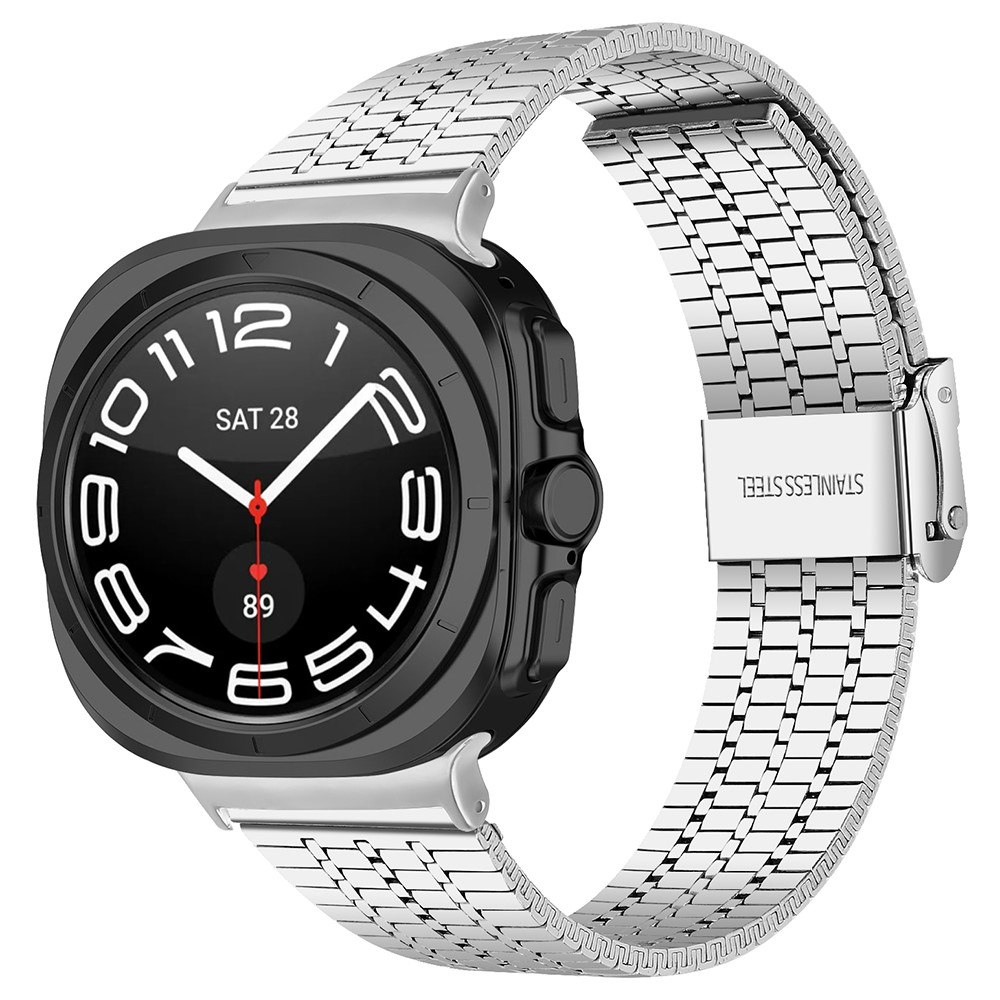  Galaxy Watch 8 46/44/40 mm Armband Rostfritt Stål Silver - Teknikhallen.se