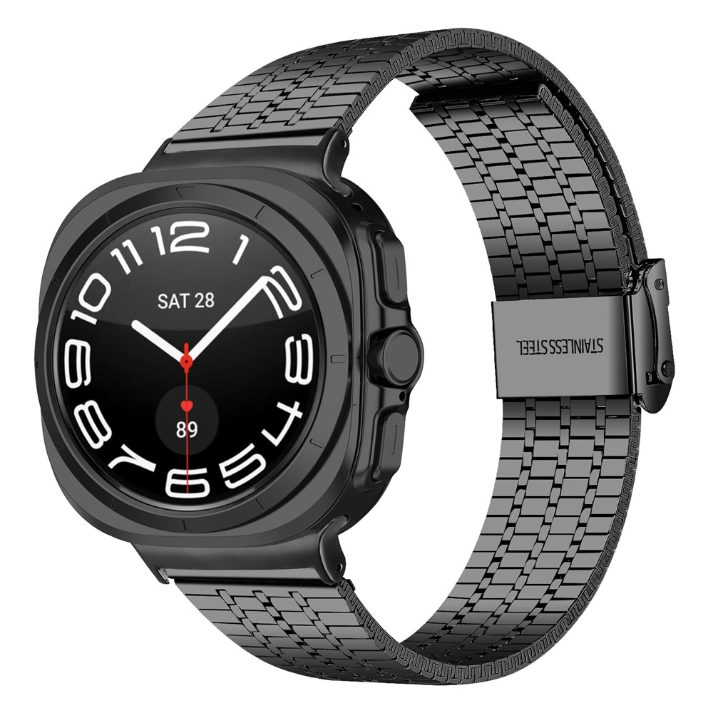  Galaxy Watch 8 46/44/40 mm Armband Rostfritt Stål Svart - Teknikhallen.se