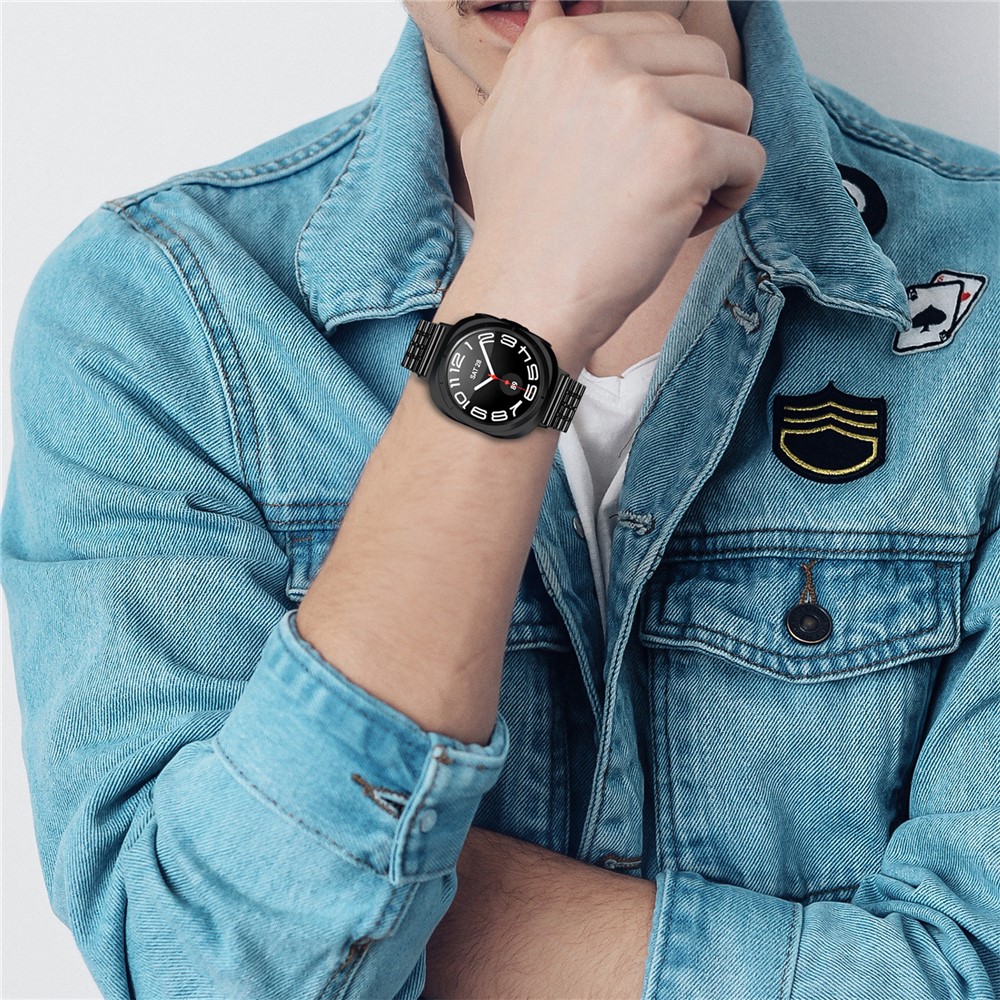  Galaxy Watch 8 46/44/40 mm Armband Rostfritt Stål Svart - Teknikhallen.se
