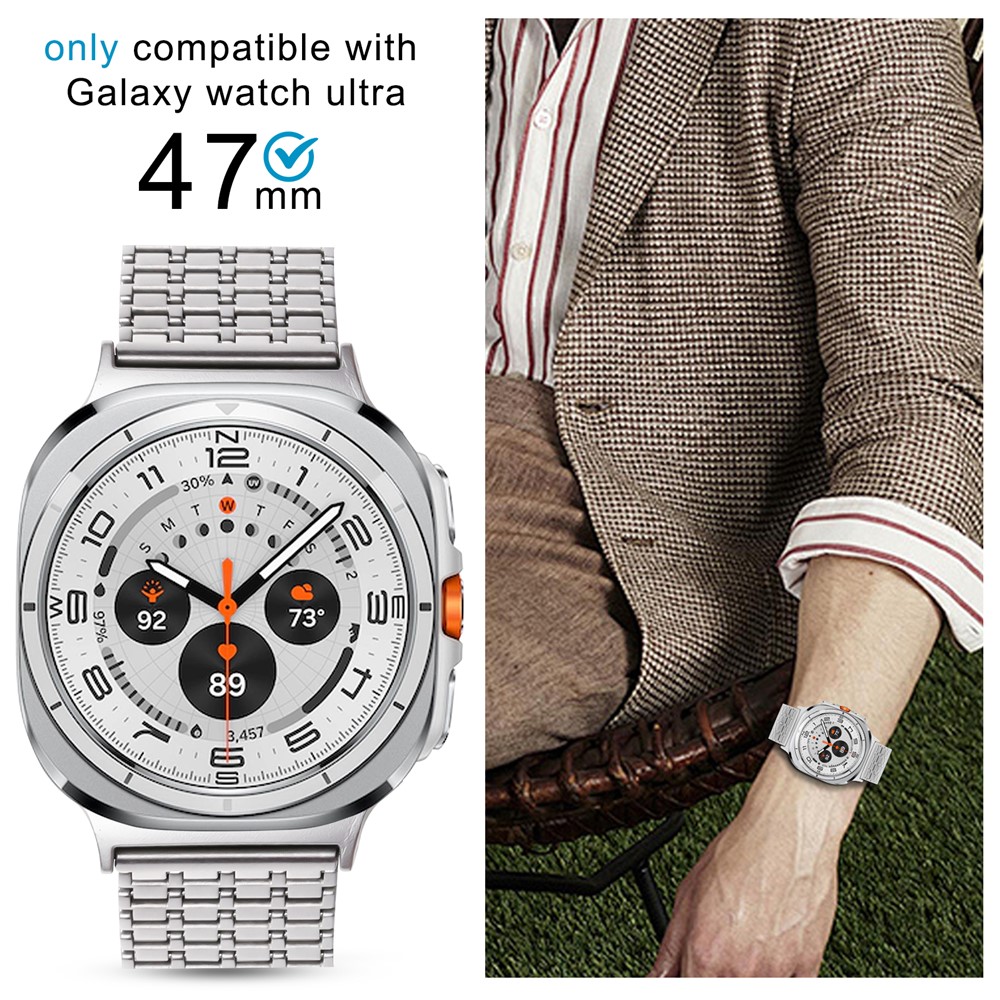  Galaxy Watch 8 46/44/40 mm Armband Magnetisk Loop Silver - Teknikhallen.se