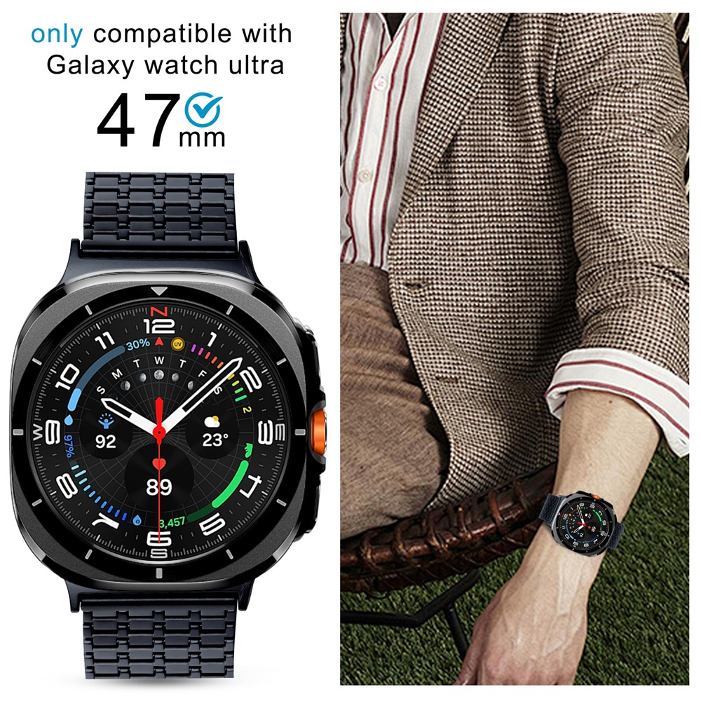  Galaxy Watch 8 46/44/40 mm Armband Magnetisk Loop Grå - Teknikhallen.se