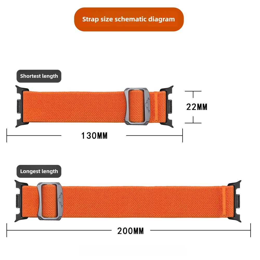  Galaxy Watch 8 46/44/40 mm Armband Justerbart Nylon Orange - Teknikhallen.se
