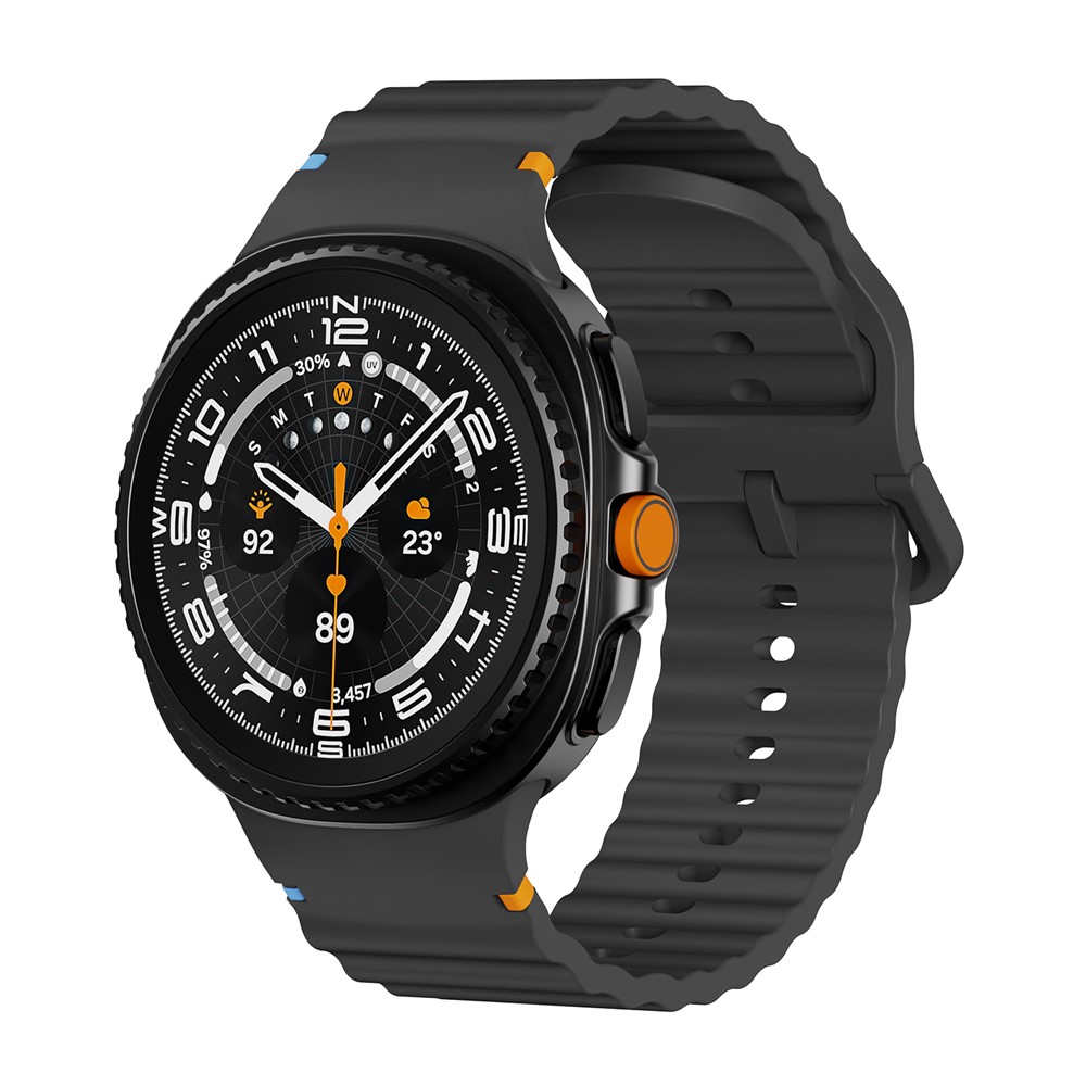 KALEBOL KALEBOL Galaxy Watch 8 46/44/40 mm Armband Wave Svart - Teknikhallen.se