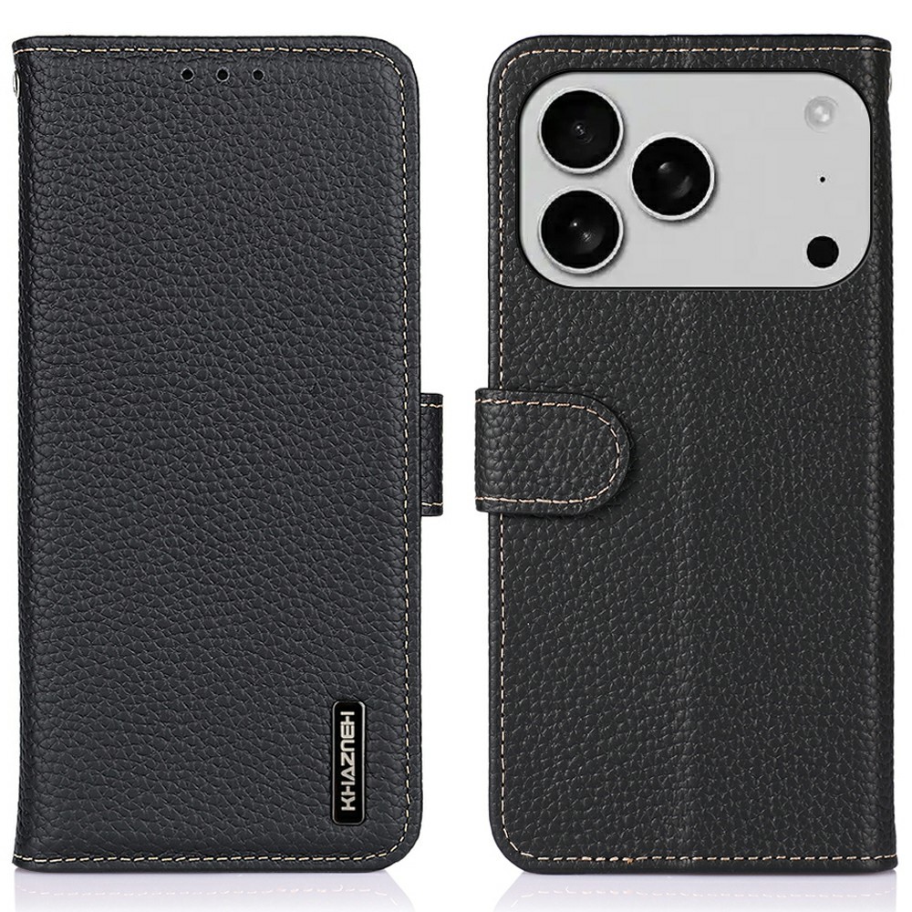 KHAZNEH KHAZNEH iPhone 17 Pro Fodral Äkta Läder Svart - Teknikhallen.se