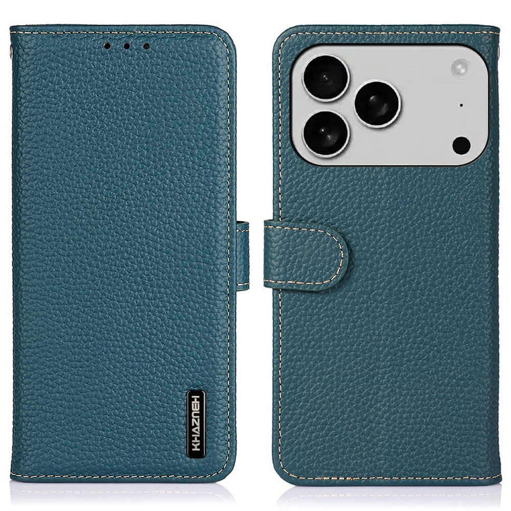 KHAZNEH KHAZNEH iPhone 17 Pro Fodral Äkta Läder Grön - Teknikhallen.se