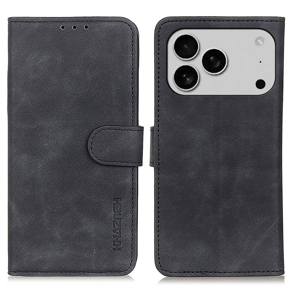 KHAZNEH KHAZNEH iPhone 17 Pro Fodral Retro Läder Svart - Teknikhallen.se